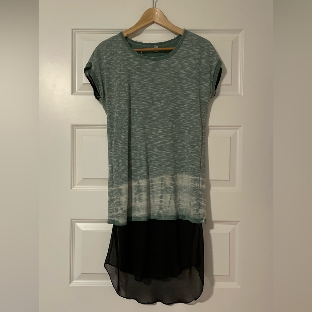 Casual Tunic with Sheer Black Fabric Detail